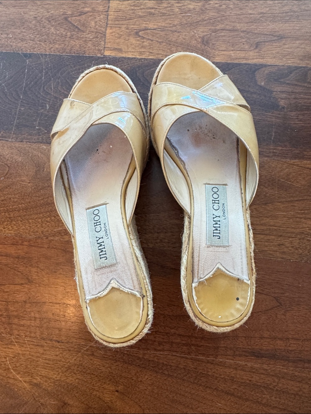 Jimmy Choo Women's Beige Espadrille Wedges